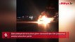 Sancaktepe'de ters yöne giren otomobil taksi ile çarpışınca araçlar alev alev yandı