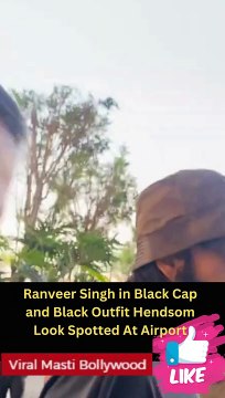 Ranveer Singh in Black Cap and Black Outfit Hendsom Look Spotted At Airport