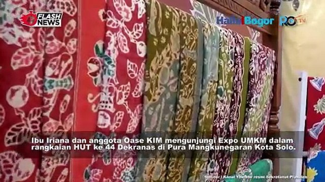 Ibu Iriana Hadiri Dekranas Expo 2024 di Solo, Pamerkan Produk Terbaik UMKM Se-Indonesia