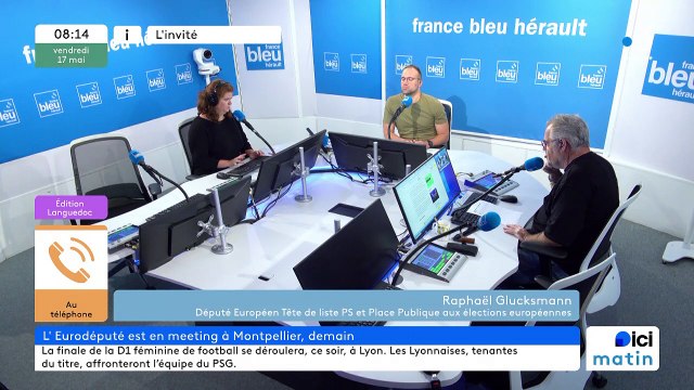 Raphaël Glucksmann,tête de liste PS et Place Publique aux européennes, en meeting demain à Montpellier