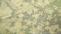 Green with Light Yellow Flowers Komon Kimono - Vintage Silk Women's Robe Made in Japan - Tachibana, Fuji, Umezakura, Botan, Tsubaki