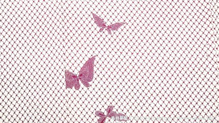 Off White with Purple Butterflies & Abstract Shapes Women's Kimono - Vintage Silk Japanese Clothing