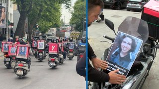 Kadıköy'de motokuryelerden Ata Emre Akman için adalet konvoyu