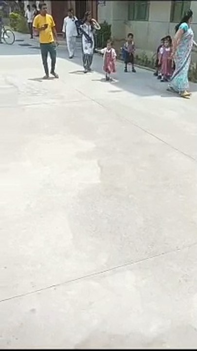 Cute Trishu school exit on 8may24