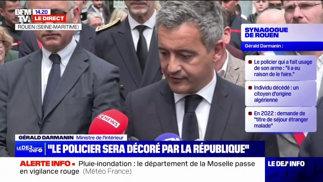 Synagogue visée à Rouen: Le ministère de l'Intérieur met tous les moyens pour protéger la communauté juive , rappelle Gérald Darmanin, ministre de l'Intérieur