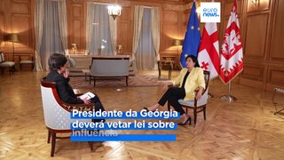 Presidente da Geórgia garante em entrevista à Euronews que vai vetar 