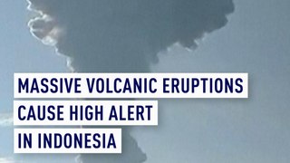 Huge volcano explosions in Indonesia