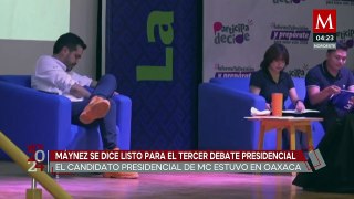 Máynez se dice listo para el tercer debate presidencial “sin sorpresas”