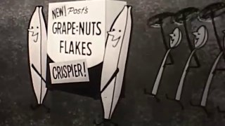 1950s animated Grape Nuts Flakes - dancing banana TV commercial