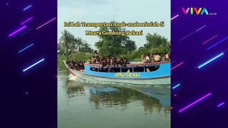Murid SD Sebrangi Sungai dengan Kapal Nelayan, Otw Sekolah