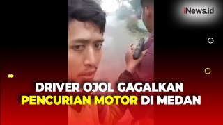 Detik-Detik Aksi Pelaku Curanmor Digagalkan Driver Ojol di Medan
