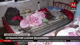 Fuertes lluvias dejan afectaciones en viviendas de Ecatepec, Edomex