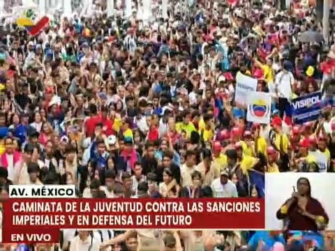 Caracas | Jóvenes realizan caminata contra las sanciones imperiales y en defensa del futuro