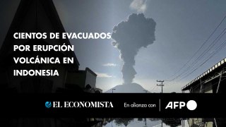 Cientos de evacuados por erupción volcánica en Indonesia