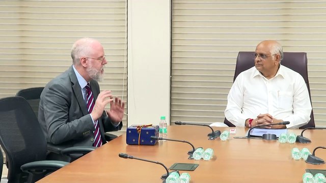 GERMAN CONSUL GENERAL ACHIM FABIG PAID COURTESY VISIT TO GUJARAT CHIEF MINISTER BHUPENDRA PATEL IN GANDHINAGAR