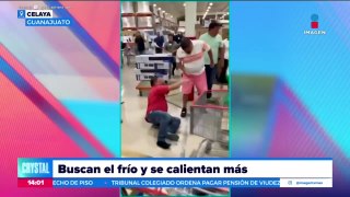 Personas se pelean por los ventiladores en una tienda de Guanajuato