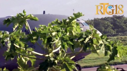 Yon avyon Lame Amerikèn 0175 ateri nan Ayopò INT ''Toussaint L. nan kad preparasyon pou misyon an.