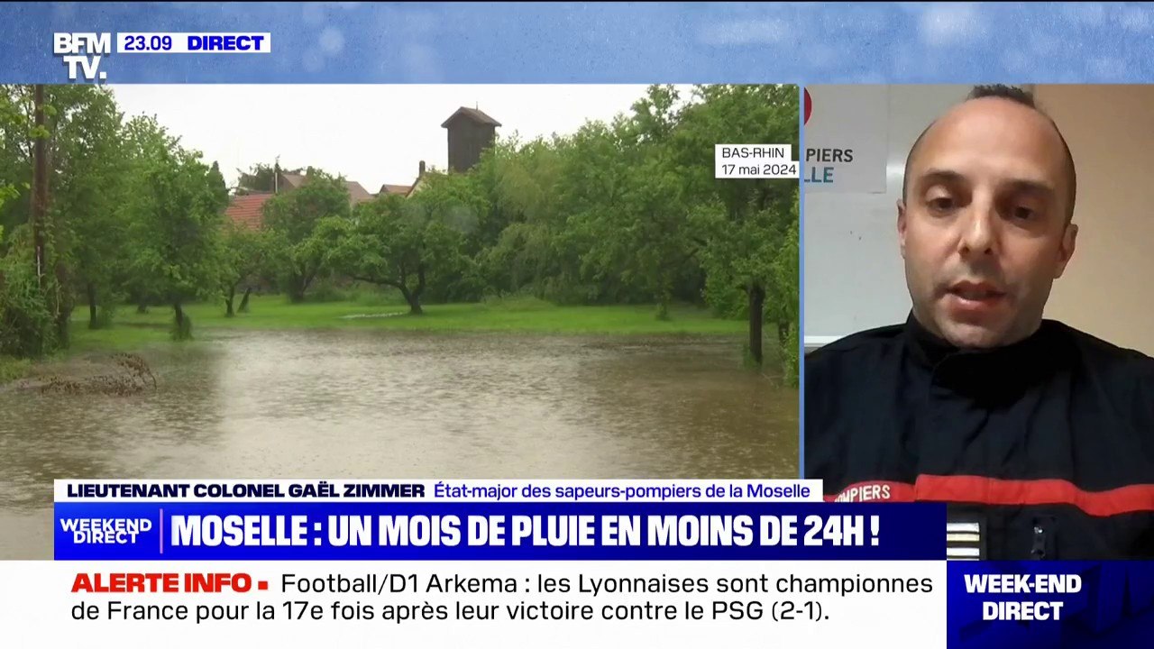 Lieutenant-colonel Gaël Zimmer (état-major des sapeurs-pompiers de Moselle): "400 sapeurs-pompiers professionnels et volontaires de la Moselle restent mobilisés ce soir et pour toute la nuit"