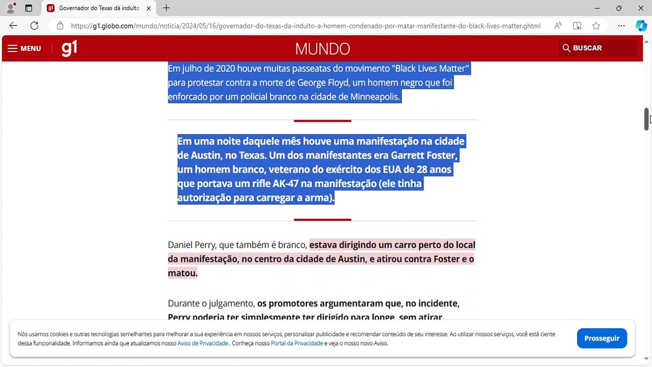 Governador do Texas dá indulto a homem condenad...