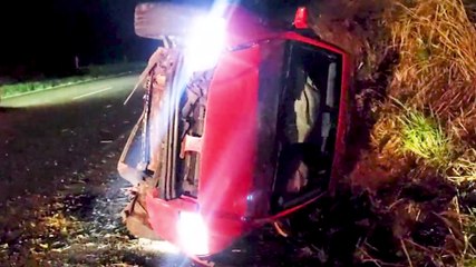Fiat Stilo capota na rodovia BR-163 e motorista sai ileso