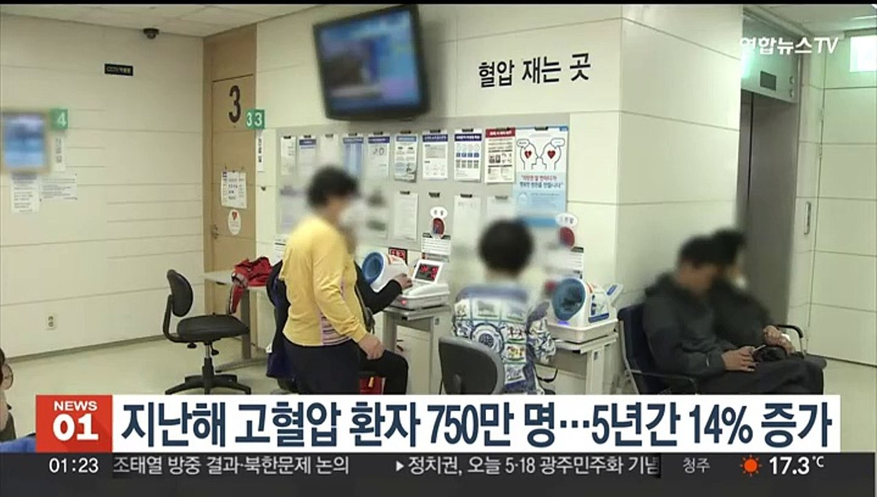 지난해 고혈압 환자 750만명…5년간 14% 증가