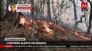 Continúa la alerta por 19 incendios forestales activos en Oaxaca