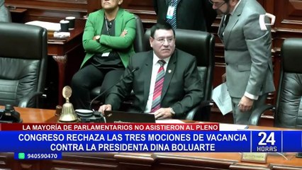 Congreso: rechazan admitir a debate mociones de vacancia contra Dina Boluarte