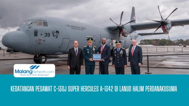 Kedatangan Pesawat C-130J Super Hercules A-1342 di Lanud Halim Perdanakusuma