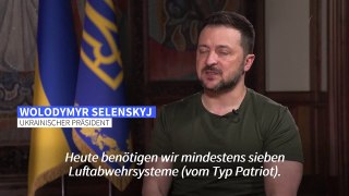 Selenskyj: Ukraine hat nur ein Viertel der benötigten Luftabwehr