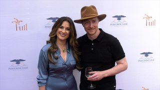 Matthew Jaeger and Carolina Espiro attend the Grand Vin Unveiling of Fuil Wines red carpet celebrity event
