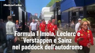 Formula 1 Imola, Leclerc e Verstappen e Sainz nel paddock dell?autodromo