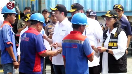 Airlangga Hartarto dan Sri Mulyani Memantau Penumpukan Kontainer di JICT