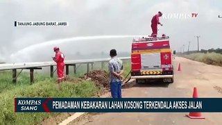 Pemadaman Kebakaran Lahan Kosong di Tanjung Jabung Barat Terkendala Akses Jalan