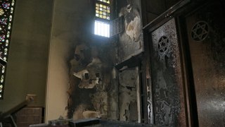 Damage inside Normandy synagogue after man threw Molotov cocktail through window
