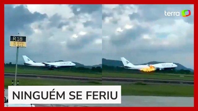 Avião pega fogo em motor ao decolar e precisa retornar ao aeroporto na Indonésia