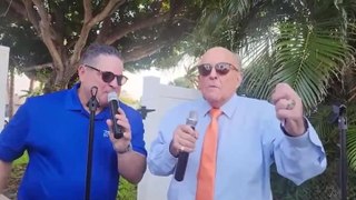 Rudy Giuliani sings ‘New York, New York’ at birthday party before being served with court papers