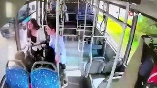Yolcu komaya girdi! Halk otobüsü rotasını değiştirdi