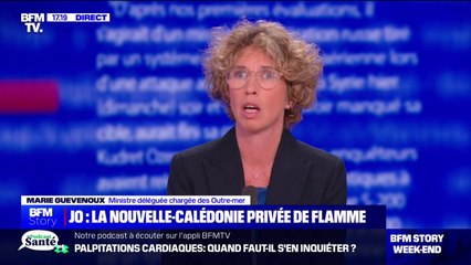 La Nouvelle-Calédonie privée de la flamme olympique: "On est tous frappés d'une grande tristesse", assure Marie Guévenoux, ministre déléguée chargée des Outre-mer