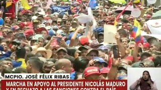 Aragüeños marchan en respaldo al Pdte. Nicolás Maduro y en rechazo a las sanciones de EE.UU.