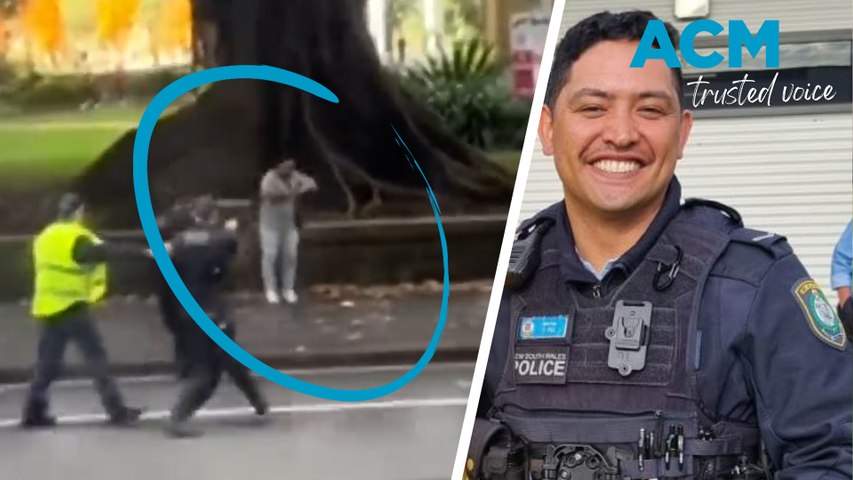 NSW Police Constable Elvis Pao, 35, chased down his attacker despite suffering two skull fractures during the attack in Sydney's Hyde Park at around 1pm on Sunday May 19, 2024.