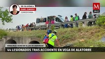 Fuerte accidente deja 44 lesionados en Veracruz; hay 8 heridos de gravedad