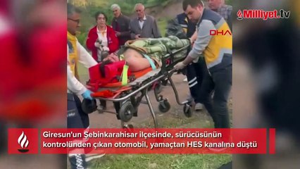 Giresun'da otomobil HES kanalına düştü! 2 kişi kayıp