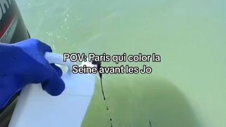 Paris se prépare pour les J.O. en colorant l'eau de la Seine. J'imagine qu'ils vont dire que ce colorant n'est pas nuisible pour l'environnement...