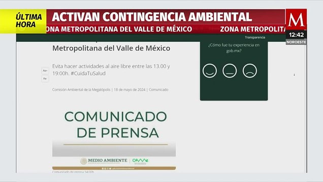 Se activa contingencia ambiental atmosférica en el Valle de México