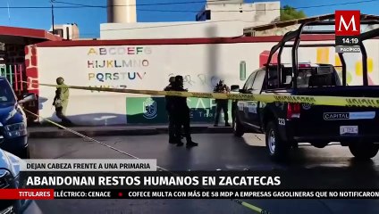 Despliegan operativo tras localizar restos humanos frente a escula de Zacatecas