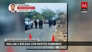 Localizan dos bolsas negras con restos humanos en Chiapas