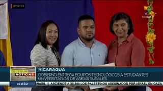 Estudiantes del sector rural en Nicaragua recibieron equipos tecnológicos por su excelencia académica