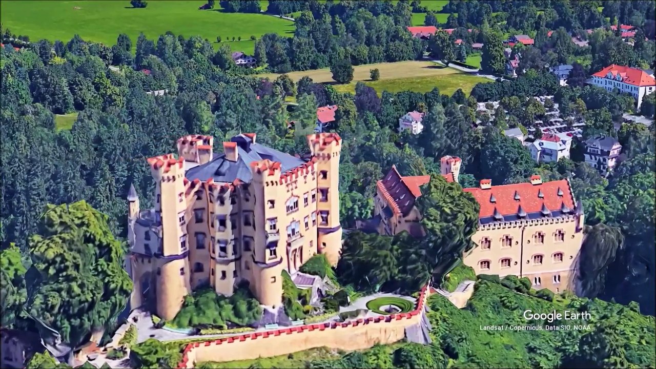 Hohenschwangau Castle German Schloss is a 19th-century palace in southern Germany