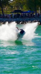 Anyone else I've seen would have fallen off. I was surprised to see them stay on after that at the Haulover Inlet in Bal Harbour, Florida