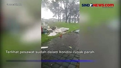 Penampakan Puing Pesawat Latih yang Jatuh di BSD, Tiga Orang Dinyatakan Tewas